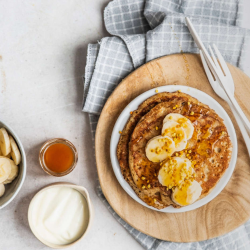 pancake orzo-banane-miele