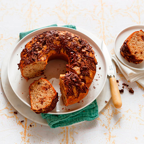 Banana and chocolate donut