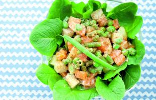 Gardener Appetizer with Peas in Vegan Mayonnaise