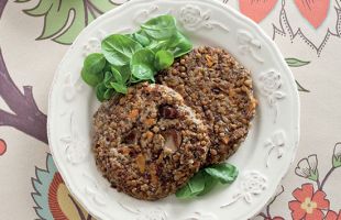 Lentil and Mushroom Burgers with Turmeric and Ginger Mayo