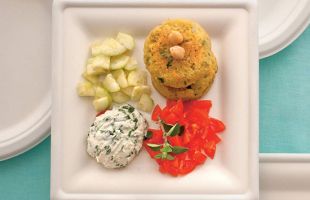 Chickpeas Burger with Goat Cheese Mousse