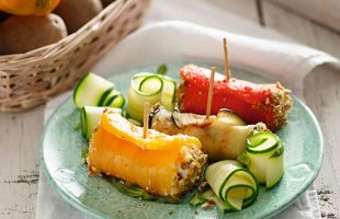 Cannoli of Peppers and Aubergines with Ricotta Cheese