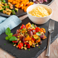 Caponata di verdure grigliate con cous cous