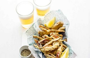 Gluten-free golden fried artichokes