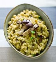 Risotto with Fresh Porcini Mushrooms, Herbs and Lentils