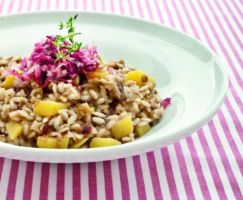 Risotto con Lenticchie Rosse, Radicchio e Tapinambur