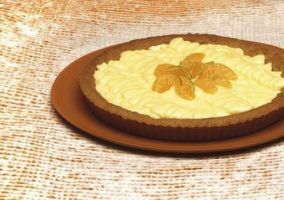 Tart with Soft Chestnut Cream and Tangerine Flavor