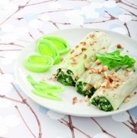 Leek Cannelloni with Totu and Spinach