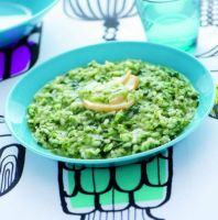 Risotto with Nettles and Scamorza Cheese