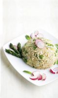 Rice with Spring Onions, Asparagus, Potatoes and Radishes