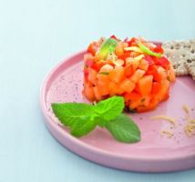 Melon Appetizer with Peppers and Mint