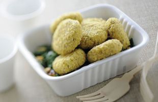 Millet Croquettes with Spinach, Raisins and Pine Nuts