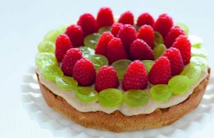 Almond Tart with Raspberries and Grapes