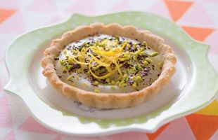 Lemon Custard, Pistachios and Chocolate Pies