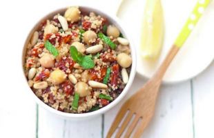 Tasty Cous Cous with Chickpeas and Mint Flavored Sundried Tomatoes