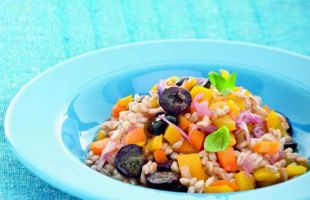 Farro con Uva, Verdure e Scalogno in Agrodolce