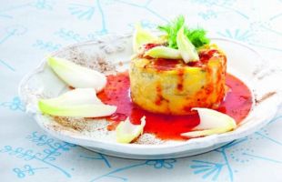 Flan of Ricotta Cheese and Belgian Endive with a Spicy Sauce