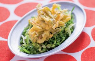 Chickpea Fritters with Chicory and Green Radicchio 