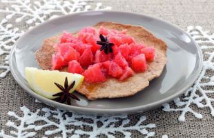 Wholemeal Crackers with Double Anise Marinated Grapefruit 