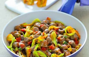 Buckwheat Gnocchi with Fresh Tomato, Zucchini and Zucchini Flowers