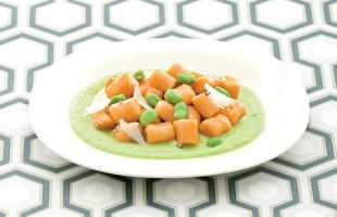 Carrot Gnocchi with Fresh Broad Beans Sauce