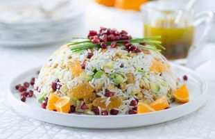 Insalata di Riso Basmati, Tempeh Arrosto e Frutta Mista