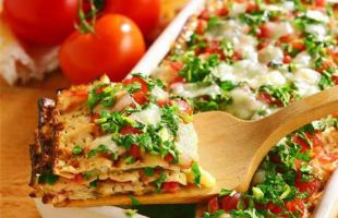 Lasagnette of Azzimo Bread with Tomato and Sheep Cheese