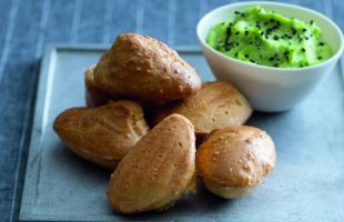 Madeleine of Hazelnuts and Parmesan Cream with Sprouts