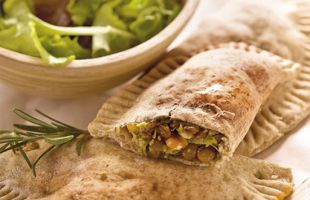 Panzerotti Stuffed with Cream of Green Lentils Broccoli and Nuts