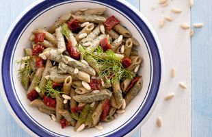 Penne with Wild Fennel Pesto and Sundried Tomatoes