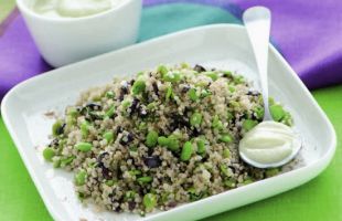 Quinoa con Fave e Olive in Salsa di Finocchi