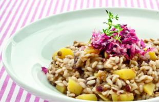 Risotto alle Lenticchie Rosse con Topinambur e Radicchio