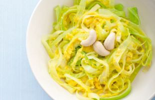 Leek Tagliatelle with Cashews Sauce