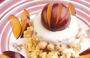 Tartlets with White Chocolate, Prunes and Hazelnuts