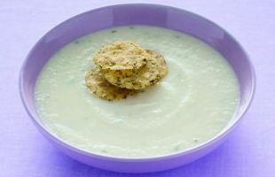 Cauliflower Cream with Thyme, Parmesan Wafers