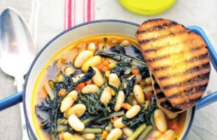 Savory Soup of Cannellini Beans, Chard and Kale